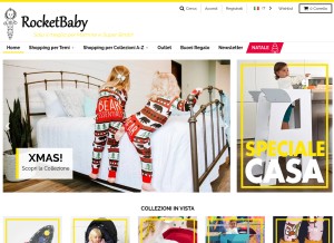 How rocketbaby.it looks like on a tablet such as an iPad.