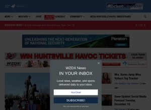 How rocketcitynow.com looks like on a tablet such as an iPad.