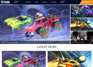How rocketleague.com looks like on a tablet such as an iPad.