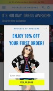 How rocketsofawesome.com looks like on a mobile device such as an iPhone.