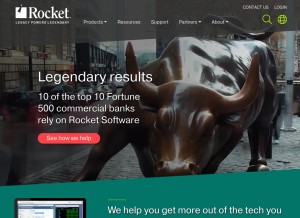 How rocketsoftware.com looks like on a tablet such as an iPad.