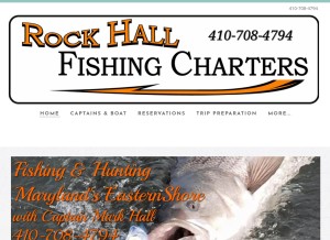 How rockhallfishingcharters.com looks like on a tablet such as an iPad.