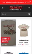 How rockmerch.com looks like on a mobile device such as an iPhone.