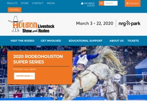How rodeohouston.com looks like on a tablet such as an iPad.