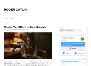 How rogercatlin.com looks like on a tablet such as an iPad.