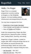 How rogerhub.com looks like on a mobile device such as an iPhone.