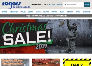 How rogerssportinggoods.com looks like on a tablet such as an iPad.