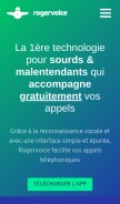 How rogervoice.com looks like on a mobile device such as an iPhone.