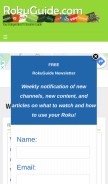 How rokuguide.com looks like on a mobile device such as an iPhone.