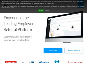 How rolepoint.com looks like on a tablet such as an iPad.