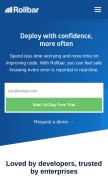 How rollbar.com looks like on a mobile device such as an iPhone.