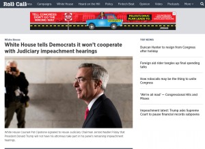 How rollcall.com looks like on a tablet such as an iPad.