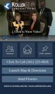 How rollerfuneralhomes.com looks like on a mobile device such as an iPhone.