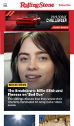 How rollingstone.com looks like on a mobile device such as an iPhone.
