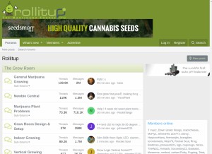 How rollitup.org looks like on a tablet such as an iPad.