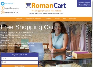 How romancart.com looks like on a tablet such as an iPad.
