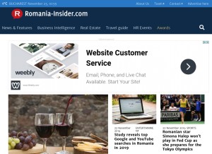 How romania-insider.com looks like on a tablet such as an iPad.