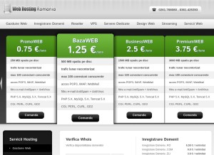 How romania-webhosting.com looks like on a tablet such as an iPad.