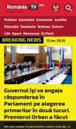 How romaniatv.net looks like on a mobile device such as an iPhone.