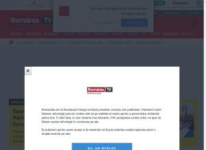 How romaniatv.net looks like on a tablet such as an iPad.