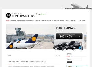 How rometransfersairport.com looks like on a tablet such as an iPad.