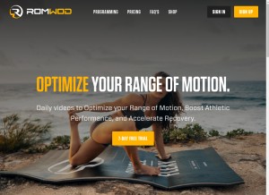 How romwod.com looks like on a tablet such as an iPad.