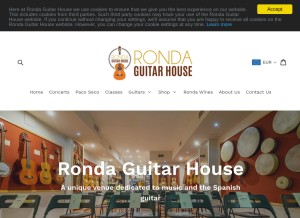 How rondaguitarhouse.com looks like on a tablet such as an iPad.