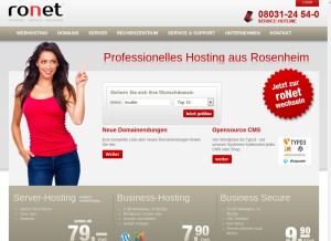 How ronet.de looks like on a tablet such as an iPad.