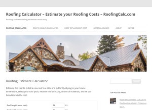 How roofingcalc.com looks like on a tablet such as an iPad.