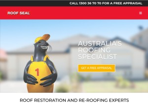 How roofseal.com.au looks like on a tablet such as an iPad.