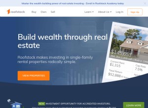 How roofstock.com looks like on a tablet such as an iPad.