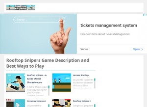 How rooftopssniper.com looks like on a tablet such as an iPad.