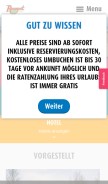 How roompot.de looks like on a mobile device such as an iPhone.