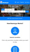 How roomyys.com looks like on a mobile device such as an iPhone.