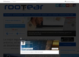 How rootear.com looks like on a tablet such as an iPad.