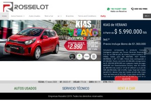 How rosselot.cl looks like on a tablet such as an iPad.
