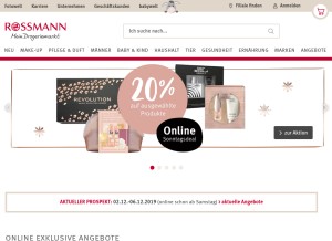 How rossmann.de looks like on a tablet such as an iPad.