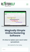 How rosterelf.com looks like on a mobile device such as an iPhone.