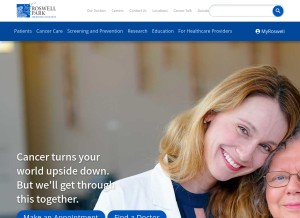 How roswellpark.org looks like on a tablet such as an iPad.