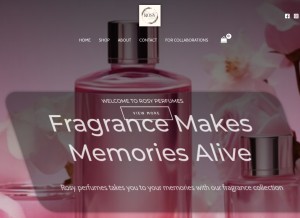 How rosyperfumes.com looks like on a tablet such as an iPad.