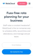How rotacloud.com looks like on a mobile device such as an iPhone.