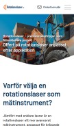 How rotationslaser.nu looks like on a mobile device such as an iPhone.