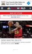 How rotoworld.com looks like on a mobile device such as an iPhone.