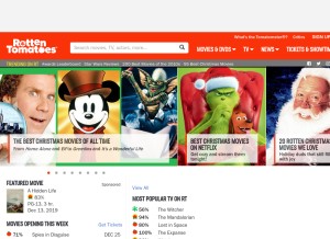 How rottentomatoes.com looks like on a tablet such as an iPad.