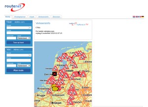 How routenet.nl looks like on a tablet such as an iPad.