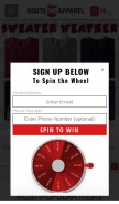 How routeoneapparel.com looks like on a mobile device such as an iPhone.