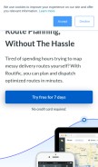 How routific.com looks like on a mobile device such as an iPhone.