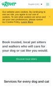 How rover.com looks like on a mobile device such as an iPhone.