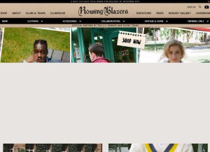 How rowingblazers.com looks like on a tablet such as an iPad.