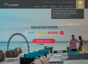 How royal-holiday.com looks like on a tablet such as an iPad.